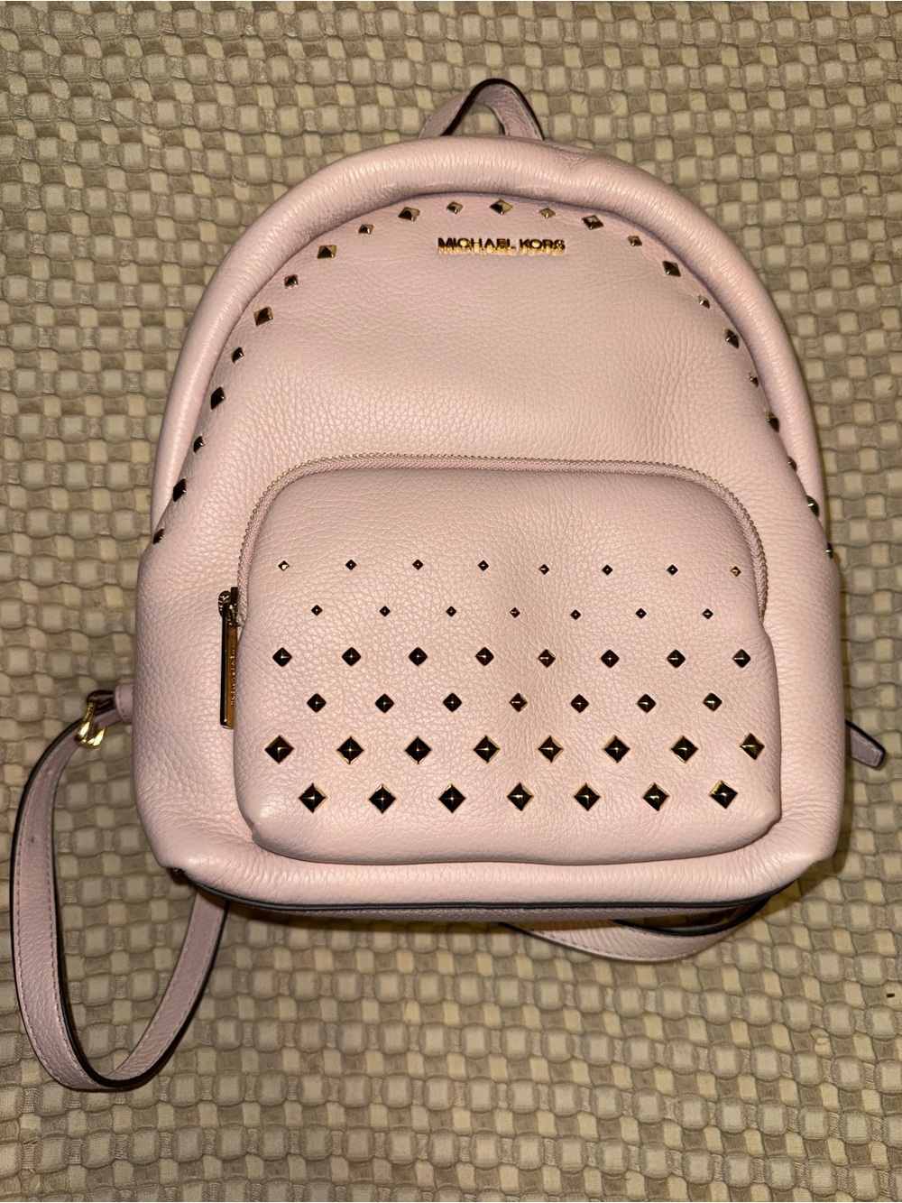 Michael Kors Medium Studded Leather Backpack Powder Blush